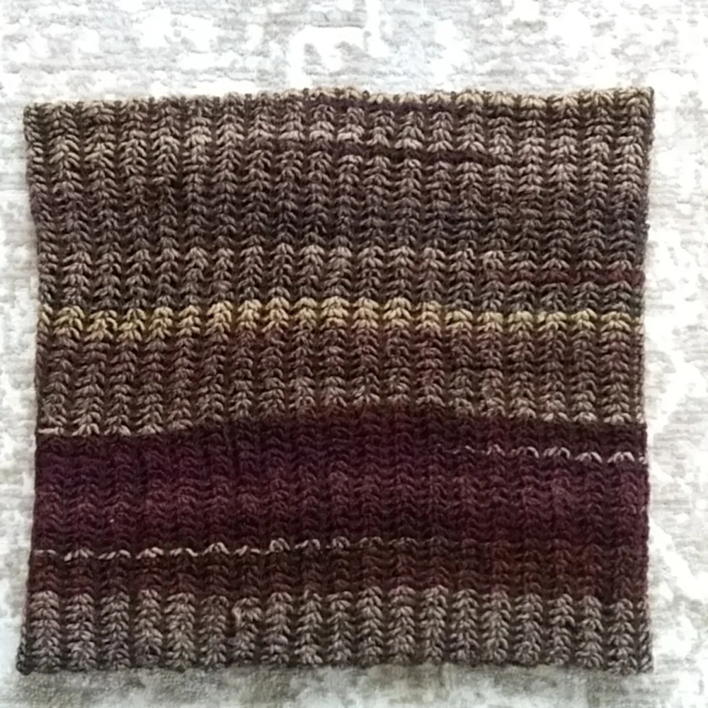 Raffaello Bettini Crochet Wool Blend Infinity Tube Scarf Tan Brown